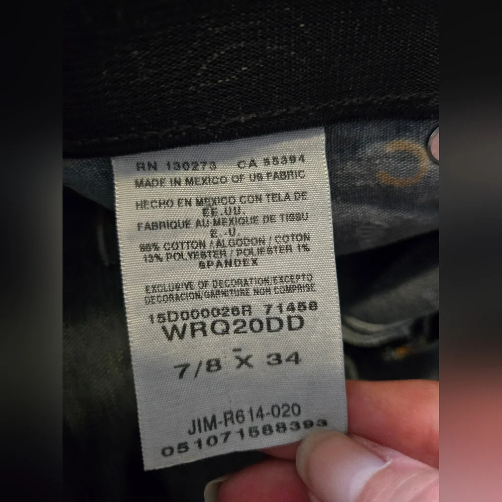 Women's Wrangler Q-Baby Ultimate Riding Jeans Size 7/8 X 34 - Picture 10 of 11